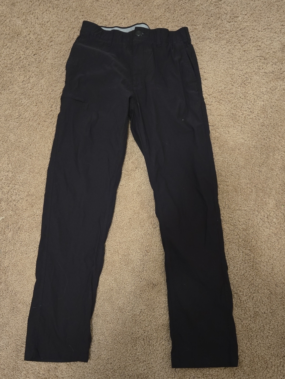 Black Men's Cargo Pants with Clean Straight Cut